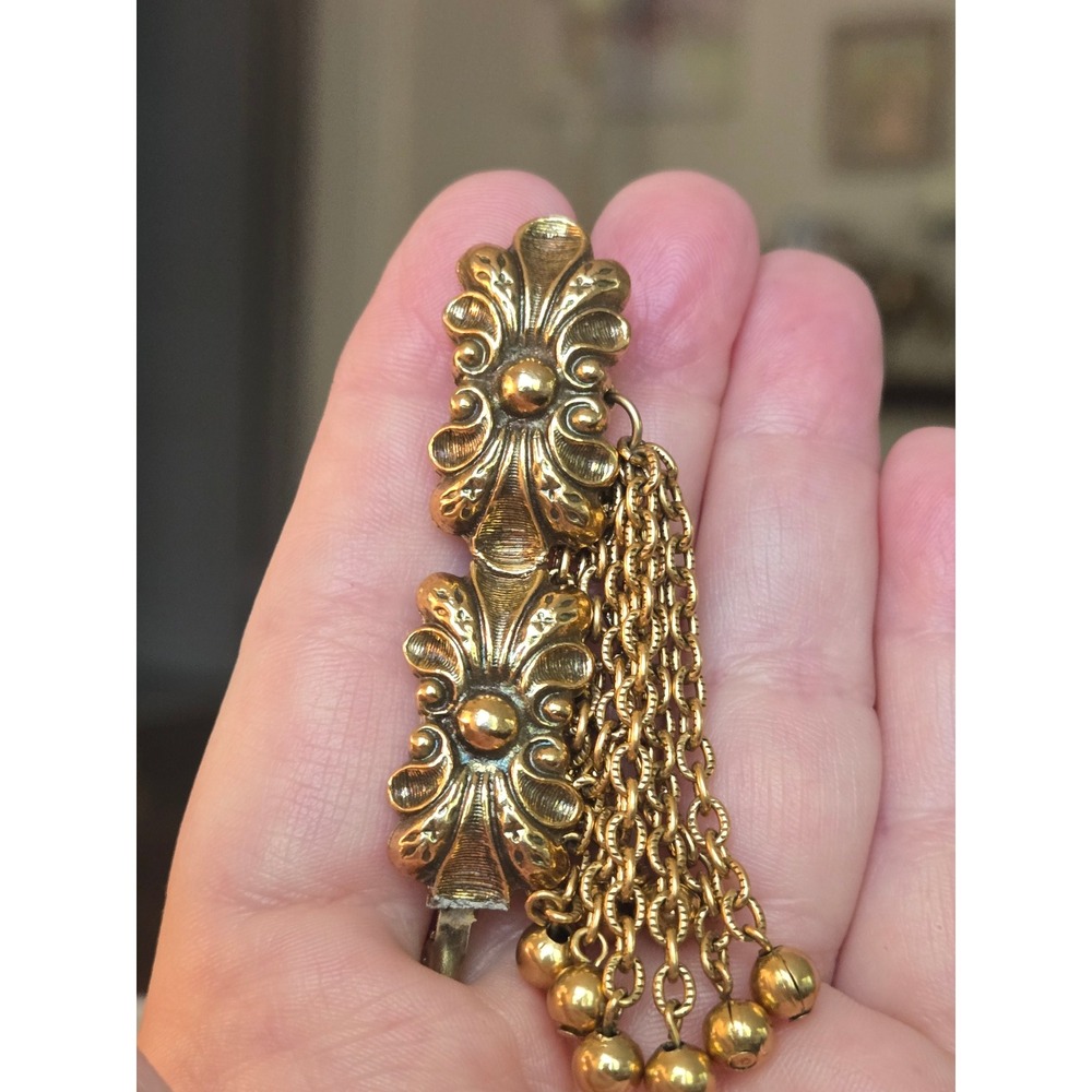 Victorian Tassel Brooch Goldtone Vintage